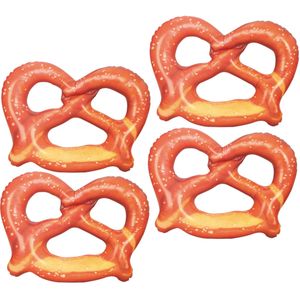 Oktoberfest opblaasbare Pretzel - 4x - 38 x 28 cm - kunststof - decoraties/versieringen