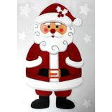 3x Kerst raamversiering raamstickers kerstman 28,5 x 40 cm - Raamversiering/raamdecoratie stickers
