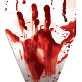 Horror/Halloween thema vlaggenlijn feestslinger - 3x - bloederig - plastic - 500 cm - Versiering/feestartikelen
