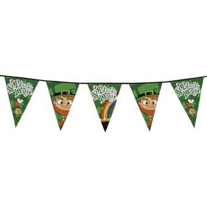 3x stuks Sint Patricks Day vlaggenlijnen slinger 8 meter - Ierland thema vlaggetjes