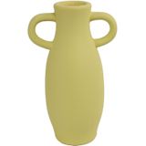 Countryfield Amphora kruik/vaas - geel terracotta - D12 x H20 cm - smalle opening