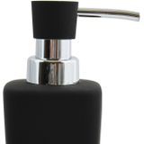 MSV Zeeppompje/dispenser - 2x - Haiti - keramiek - zwart/zilver - 6 x 15 cm - 240 ml