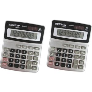 Set van 2x stuks basic bureau rekenmachines voor kantoor of school - calculators