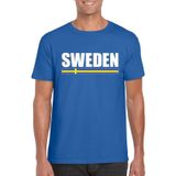 Blauw Zweden supporter t-shirt voor heren - Zweedse vlag shirts
