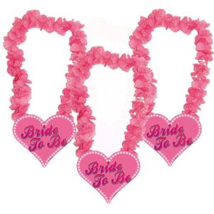 6x stuks vrijgezellenfeest spullen Bride to be bloemenkrans - Roze