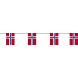 2x Papieren slinger Noorwegen 4 meter - Noorse vlag - Supporter feestartikelen - Landen decoratie/versiering