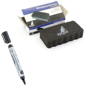Magnetische whiteboard wisser met zwarte marker - Whiteboard accessoires - Wissers &amp; stiften
