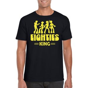 Bellatio Decorations Verkleed shirt voor heren - eighties king - zwart/geel - jaren 80 - carnaval