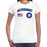 Astronaut met stuur verkleed t-shirt wit voor dames - Ruimtevaart/ruimte carnaval / feest shirt kleding / kostuum