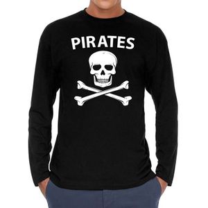 Pirates Long sleeve t-shirt  zwart heren - zwart Piraten shirt met lange mouwen
