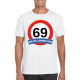 69 jaar and still looking good t-shirt wit - heren - verjaardag shirts