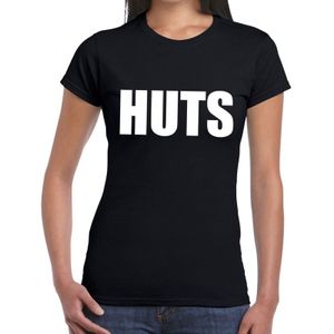 HUTS tekst t-shirt zwart dames - dames shirt  HUTS