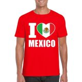 Rood I love Mexico supporter shirt heren - Mexicaans t-shirt heren