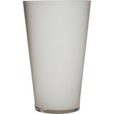 Luxe witte conische stijlvolle vaas/vazen van glas 40 x 25 cm - Bloemen/boeketten vaas voor binnen gebruik