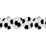 Fest Dekor voetbal slinger - 2x - zwart/wit - papier - 3 meter
