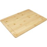 Set van 2x stuks bamboe broodplank/serveerplank/snijplank rechthoek 40 x 30 cm - Snijplank met sapgroef