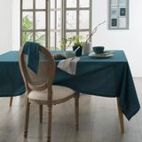 Tafelkleed van katoen rechthoekig 240 x 140 cm - petrol blauw - Eettafel tafellakens
