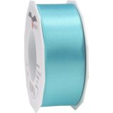 2x Luxe, brede Hobby/decoratie turquoise satijnen sierlinten 4 cm/40 mm x 25 meter- Luxe kwaliteit - Cadeaulint satijnlint/ribbon