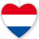 5x stuks hangdecoratie hart Nederland 14 cm - Nederlandse vlag EK/WK landen versiering