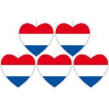 5x stuks hangdecoratie hart Nederland 14 cm - Nederlandse vlag EK/WK landen versiering