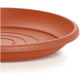 Prosperplast Opvangschaal/onderschaal voor bloempot/plantenpot - 4x - terracotta - rond - Dia 17 cm