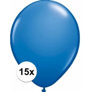 Metallic blauwe ballonnen 15 stuks 30 cm