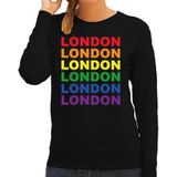 Regenboog London gay pride / parade zwarte sweater voor dames - LHBT evenement sweaters kleding
