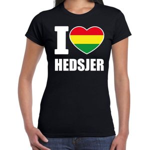 Carnaval t-shirt I love Hedsjer voor dames - zwart - Heerlen - Carnavalshirt / verkleedkleding