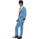 Jaren 50/fifties blauwe tuxedo verkleed kostuum voor heren - Teddy Boy popster - Rock n Roll - Carnavalskleding verkleedoutfit