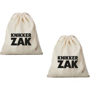 4x Katoenen bewaartasje / opbergtasje met sluitkoord voor knikkers - Knikkerzak groot - knikker zak - knikkertas - knikkers