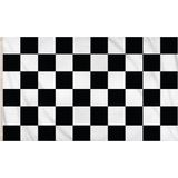 Henbrandt Finish vlag - 2x - zwart/wit - Racing thema - 90x150 cm