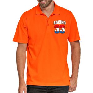 Grote maten race fan poloshirt - heren - oranje - Max racing 33 - polo t-shirt - autosport supporter
