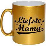 Liefste mama tekst cadeau mok / beker - goudkleurig - Moederdag - 330 ml