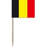 Vlaggetjes cocktailprikkers vlag Belgie - 50x  - 8 cm - hout/papier