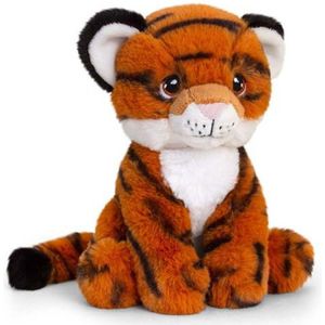 Pluche Knuffel Tijger van 18 cm - Dieren Knuffelbeesten Voor Kinderen Of Decoratie - Tijgers