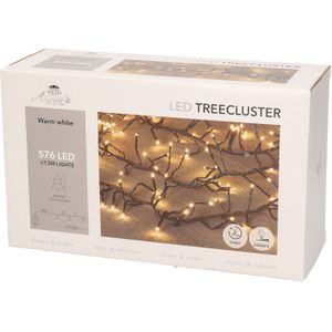 1x Kerstverlichting clusterverlichting met timer en dimmer 576 lampjes warm wit  7,5 mtr - Voor binnen en buiten gebruik