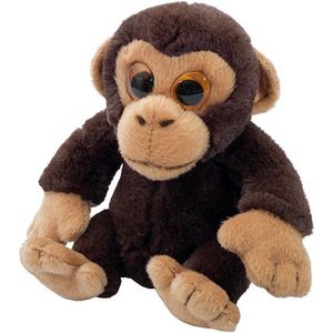 Pluche Chimpansee Aap Knuffeldier van 13 cm - Speelgoed Dieren Knuffels Cadeau Voor Kinderen