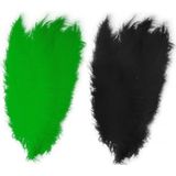 4x stuks grote veer/veren/struisvogelveren 2x groen en 2x zwart van 50 cm - Decoratie sierveren