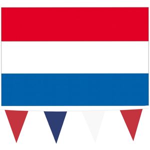 Boland - Nederlandse vlaggen versiering set binnen/buiten 3-delig met grote puntvlaggen - Holland supporters