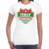 Italy supporter schild t-shirt wit voor dames - Italie landen t-shirt / kleding - EK / WK / Olympische spelen outfit