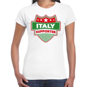 Italy supporter schild t-shirt wit voor dames - Italie landen t-shirt / kleding - EK / WK / Olympische spelen outfit