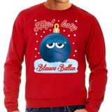 Foute Kerst trui / sweater -  Altijd lastig blauwe ballen / blue balls - rood voor heren - kerstkleding / kerst outfit