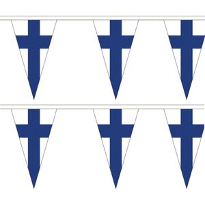 2x stuks luxe blauw met witte Finland vlaggenlijn 5 meter - landen accessoire - WK/EK