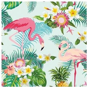 40x Flamingo hawaii/exotisch thema servetten 33 x 33 cm - Papieren servetten 3-laags - feestartikelen/tafel versiering