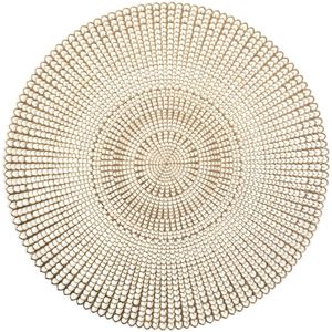 10x Ronde placemats goud geponste gaatjes 41 cm - Tafeldecoratie - Borden onderleggers van kunststof