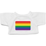 Knuffelbeer met Gaypride regenboog vlag t-shirt 43 cm - LHBTI