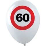 36x Leeftijd verjaardag ballonnen met 60 jaar stopbord opdruk 28 cm