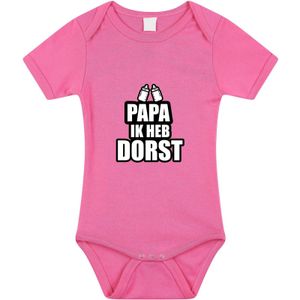 Papa ik heb dorst tekst baby rompertje roze meisjes - Kraamcadeau/babyshower cadeau - Babykleding