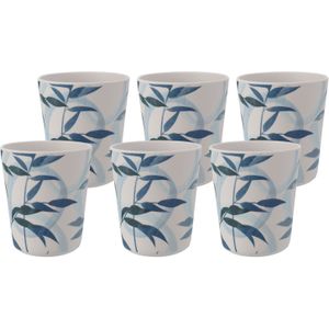 Excellent Houseware drinkbeker - 6x - kunststof/melamine - met print - 9 x 11 cm - 440 ml