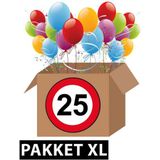 Verkeersbord 25 jaar feestartikelen pakket XL